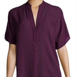 Vince Caftan Voile Blouse, Sangria Sz M